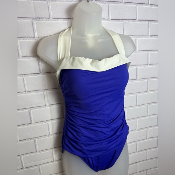 Lauren Ralph Lauren One-Piece Swimsuit Blue & White
Size 10 Tummy Control - Picture 4 of 10